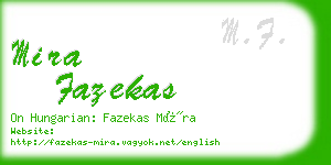 mira fazekas business card